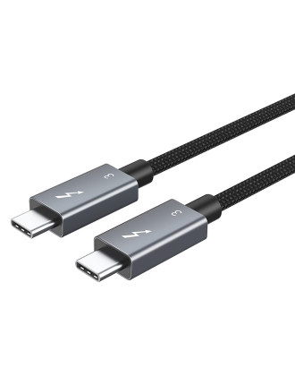 CABLETIME καλώδιο USB-C σε USB-C CT-C160-U31-TB3, 100W, 40Gbps, 4K/60Hz, 0.5m, μαύρο