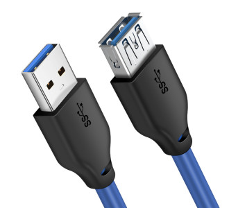 CABLETIME καλώδιο προέκτασης USB 3.0 CT-C160-U3-AMAF, 5Gbps, 2m, μπλε