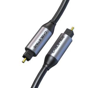 CABLETIME καλώδιο ήχου Toslink CT-AV380-P04GN, gold plated, 5mm, 3m, μαύρο