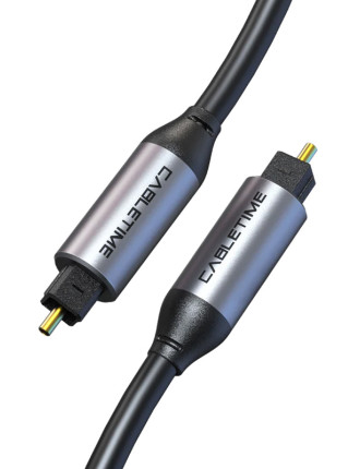 CABLETIME καλώδιο ήχου Toslink CT-AV380-P04GN, gold plated, 5mm, 3m, μαύρο