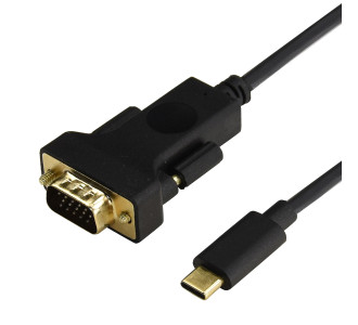 CABLETIME καλώδιο USB-C σε VGA CT-U31-CMVGA, 1080p/60Hz, 1.8m, μαύρο