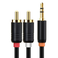 CABLETIME καλώδιο ήχου 3.5mm σε 2x RCA CT-AV314-P12G, 0.5m, μαύρο CABLETIME καλώδιο ήχου 3.5mm σε 2x RCA CT-AV314-P12G, 0.5m, μαύρο