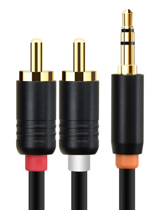 CABLETIME καλώδιο ήχου 3.5mm σε 2x RCA CT-AV314-P12G, 0.5m, μαύρο