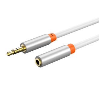 CABLETIME καλώδιο προέκτασης ήχου 3.5mm CT-AV311-P12G, gold plated, 0.5m, λευκό