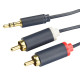 CABLETIME καλώδιο ήχου 3.5mm σε 2x RCA CT-AV303-H12G, 10m, μπλε