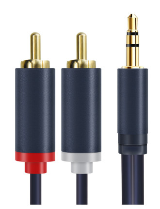 CABLETIME καλώδιο ήχου 3.5mm σε 2x RCA CT-AV303-H12G, 10m, μπλε