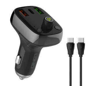 LDNIO FM transmitter & φορτιστής C704Q, USB-C/2x USB, 36W, Bluetooth, μαύρο