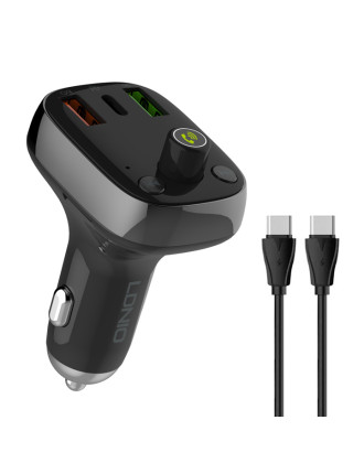 LDNIO FM transmitter & φορτιστής C704Q, USB-C/2x USB, 36W, Bluetooth, μαύρο LDNIO FM transmitter & φορτιστής C704Q, USB-C/2x USB, 36W, Bluetooth, μαύρο