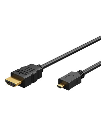 GOOBAY καλώδιο micro HDMI σε HDMI 53786 με Ethernet, 4K/60Hz, 3m, μαύρο