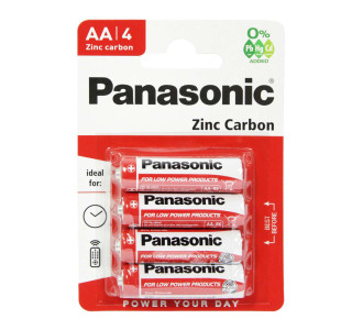 PANASONIC μπαταρίες Zinc Carbon, AA/LR6, 1.5V, 4τμχ PANASONIC μπαταρίες Zinc Carbon, AA/LR6, 1.5V, 4τμχ