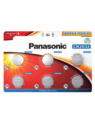 PANASONIC μπαταρία λιθίου, CR2032, 3V, 6τμχ PANASONIC μπαταρία λιθίου, CR2032, 3V, 6τμχ
