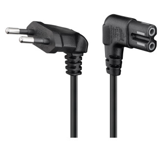 GOOBAY καλώδιο τροφοδοσίας Euro 56588, γωνιακό, 2x0.75 mm², 0.5m, μαύρο GOOBAY καλώδιο τροφοδοσίας Euro 56588, γωνιακό, 2x0.75 mm², 0.5m, μαύρο