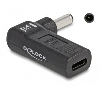 DELOCK αντάπτορας τροφοδοσίας 60007, USB-C σε Dell 4.5x3mm, 90°, μαύρος