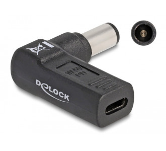 DELOCK αντάπτορας τροφοδοσίας 60008, USB-C σε Dell 7.4x5mm, 90°, μαύρος