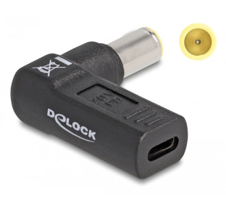 DELOCK αντάπτορας τροφοδοσίας 60012, USB-C σε IBM 7.9x5.5mm, 90°, μαύρος