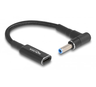 DELOCK καλώδιο τροφοδοσίας 60031, USB-C σε HP 4.5x3.0mm, 15cm, μαύρο