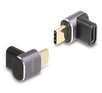 DELOCK αντάπτορας USB-C 60059, αρσενικό σε θηλυκό, 100W, 40Gbps, γκρι