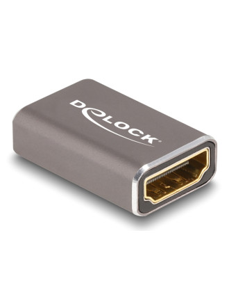 DELOCK αντάπτορας HDMI 60078 με Ethernet, 8K/60Hz, μεταλλικός, γκρι