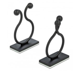 DELOCK Οργανωτής καλωδίων 60176 με αυτοκόλλητη βάση, μαύρο, 10τμχ