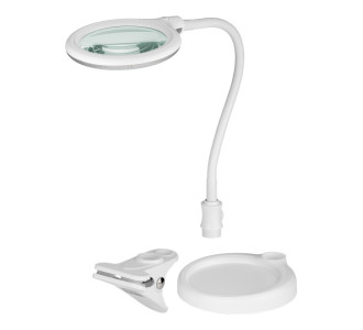 GOOBAY μεγεθυντικός φακός 60359 με κλιπ & βάση, LED, 3 διόπτρες, λευκός
