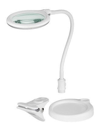 GOOBAY μεγεθυντικός φακός 60359 με κλιπ & βάση, LED, 3 διόπτρες, λευκός
