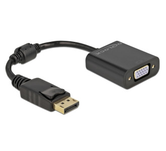 DELOCK αντάπτορας DisplayPort σε VGA 61006, 1920x1200p, passive, μαύρος