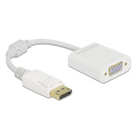 DELOCK αντάπτορας DisplayPort σε VGA 61007, Full HD, passive, λευκός