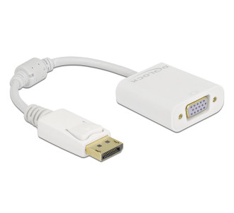 DELOCK αντάπτορας DisplayPort σε VGA 61007, Full HD, passive, λευκός