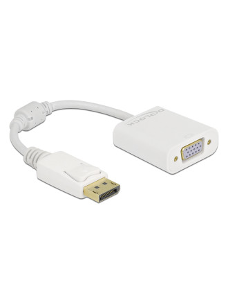 DELOCK αντάπτορας DisplayPort σε VGA 61007, Full HD, passive, λευκός
