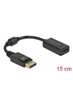 DELOCK αντάπτορας DisplayPort σε HDMI 61011, 1080p/60Hz, Passive, μαύρος