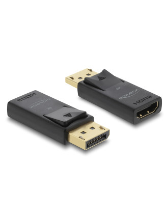 DELOCK αντάπτορας DisplayPort σε HDMI 61086, 4K/60Hz, active, μαύρος