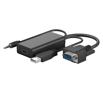 GOOBAY αντάπτορας VGA σε HDMI 61259, 3.5mm Jack, 1080p/60Hz, μαύρος GOOBAY αντάπτορας VGA σε HDMI 61259, 3.5mm Jack, 1080p/60Hz, μαύρος