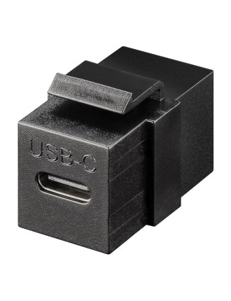 GOOBAY keystone module USB-C 3.2 Gen 2 61261, θηλυκό σε θηλυκό, μαύρο GOOBAY keystone module USB-C 3.2 Gen 2 61261, θηλυκό σε θηλυκό, μαύρο