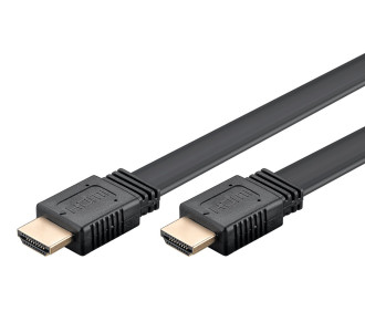 GOOBAY καλώδιο HDMI 2.0 61279, Ethernet flat, 4K/60Hz 18 Gbps, 2m, μαύρο