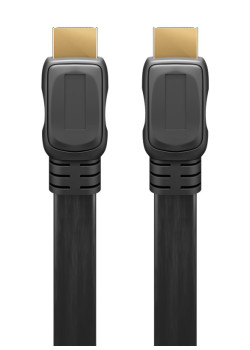 GOOBAY καλώδιο HDMI 2.0 61280, Ethernet flat, 4K/60Hz 18 Gbps, 3m, μαύρο