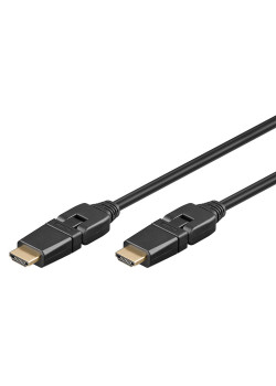 GOOBAY καλώδιο HDMI 61292, Ethernet, 360°, 4K/60Hz, 10.2 Gbps, 5m, μαύρο
