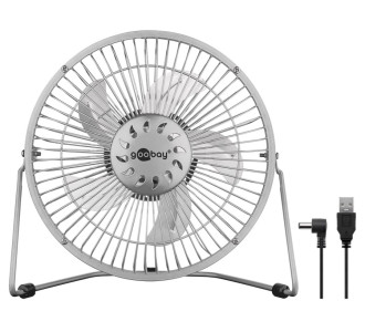 GOOBAY επιτραπέζιος ανεμιστήρας 62062, 8", USB, ασημί