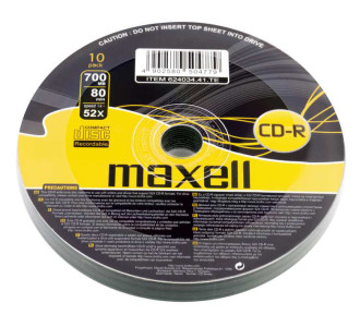 MAXELL CD-R 624034-41, 700ΜΒ, 80min, 52x speed, spindle pack 10τμχ