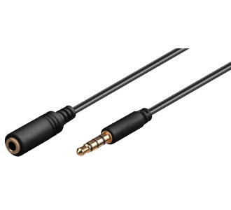 GOOBAY προέκταση καλωδίου ήχου 3.5mm 62481, 4 pin stereo, CU, 5m, μαύρο