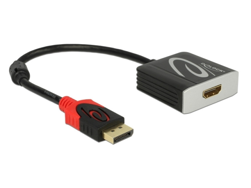 DELOCK αντάπτορας DisplayPort 1.2 σε HDMI 62734, 4K, active, μαύρος