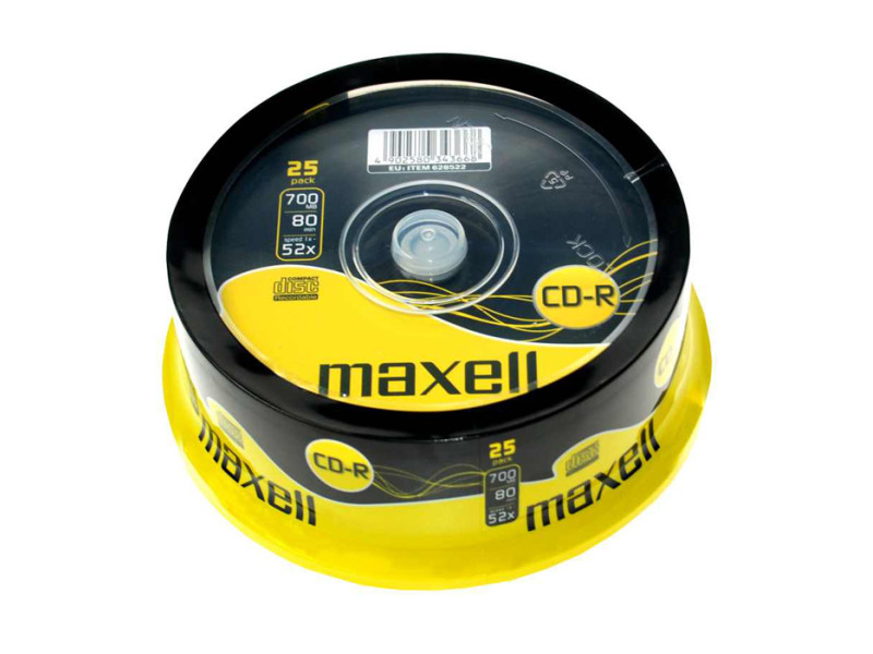 MAXELL CD-R, 700MB/80min, 52x speed, Cake box, 25τμχ