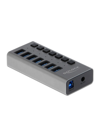 DELOCK USB hub 63669 με διακόπτες, 7x θυρών, 5Gbps, γκρι DELOCK USB hub 63669 με διακόπτες, 7x θυρών, 5Gbps, γκρι