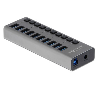 DELOCK USB hub 63670 με διακόπτες, 10x θυρών, 5Gbps, γκρι DELOCK USB hub 63670 με διακόπτες, 10x θυρών, 5Gbps, γκρι