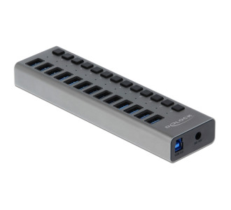 DELOCK USB hub 63738 με διακόπτες, 13x θυρών, 5Gbps, γκρι DELOCK USB hub 63738 με διακόπτες, 13x θυρών, 5Gbps, γκρι