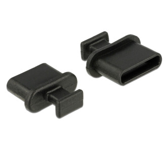 DELOCK κάλυμμα προστασίας για θύρα USB-C 64013 με λαβή, μαύρο, 10τμχ