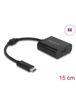 DELOCK αντάπτορας USB-C σε HDMI 64175, 8K/30Hz, HDR, μαύρος