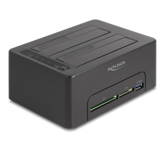 DELOCK docking station για 2.5" ή 3.5" SATA HDD/SSD 64183, 2 θέσεων, με card reader, 5Gbps, clone function, μαύρο DELOCK docking station για 2.5" ή 3.5" SATA HDD/SSD 64183, 2 θέσεων, με card reader, 5Gbps, clone function, μαύρο
