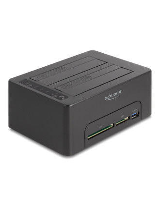 DELOCK docking station για 2.5" ή 3.5" SATA HDD/SSD 64183, 2 θέσεων, με card reader, 5Gbps, clone function, μαύρο DELOCK docking station για 2.5" ή 3.5" SATA HDD/SSD 64183, 2 θέσεων, με card reader, 5Gbps, clone function, μαύρο