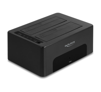 DELOCK docking station για 2.5" ή 3.5" SATA HDD/SSD 64187, 2 θέσεων, 5Gbps, clone/erase function, μαύρο