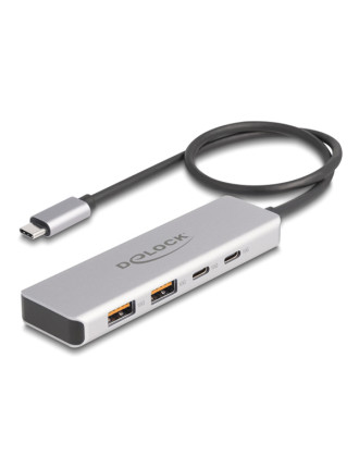 DELOCK USB hub 64230, 4x θυρών, 10Gbps, USB-C σύνδεση, γκρι DELOCK USB hub 64230, 4x θυρών, 10Gbps, USB-C σύνδεση, γκρι